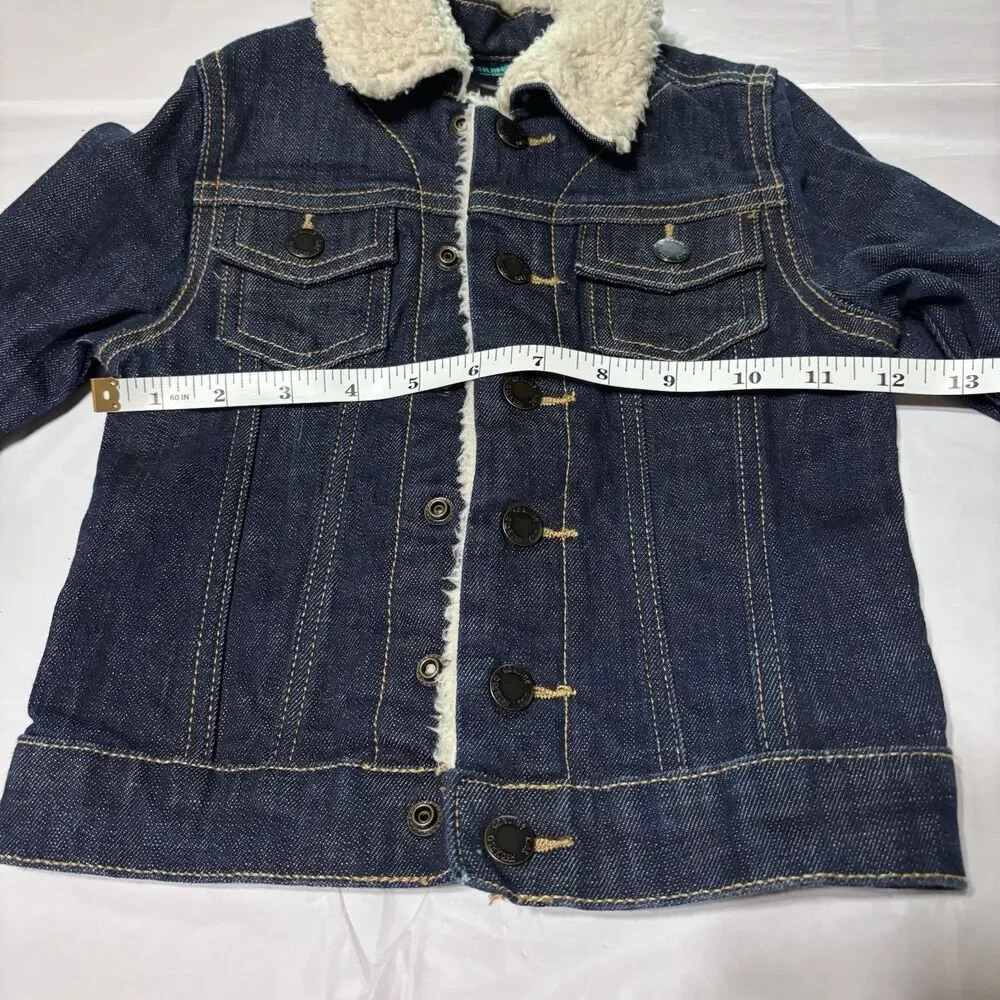 Genuine Kids OshKosh 2T Denim Sherpa Lined Trucker Jacket Blue Toddler Unisex